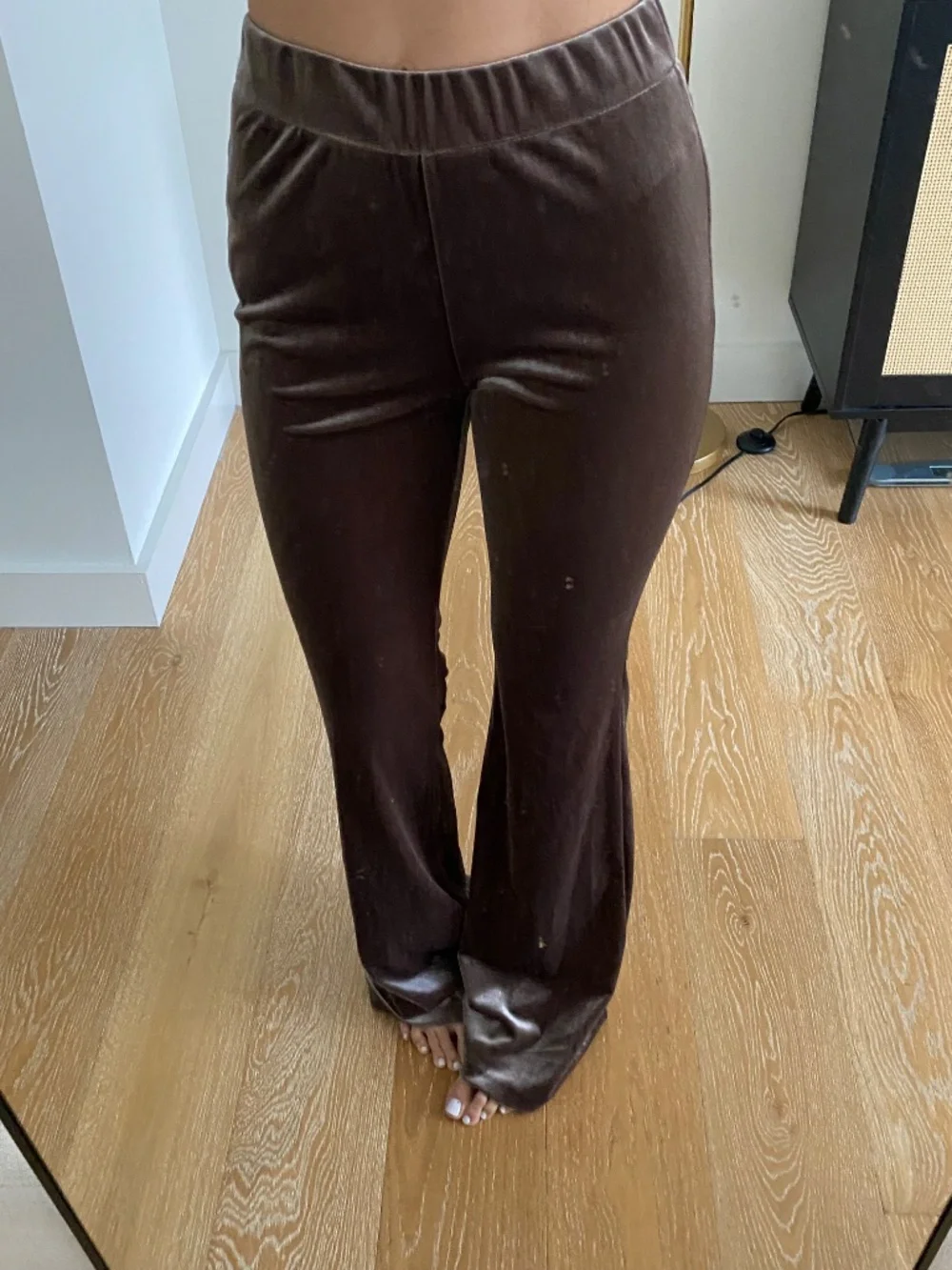 Zara Brown Velvet/ Velour Pants | Size XS